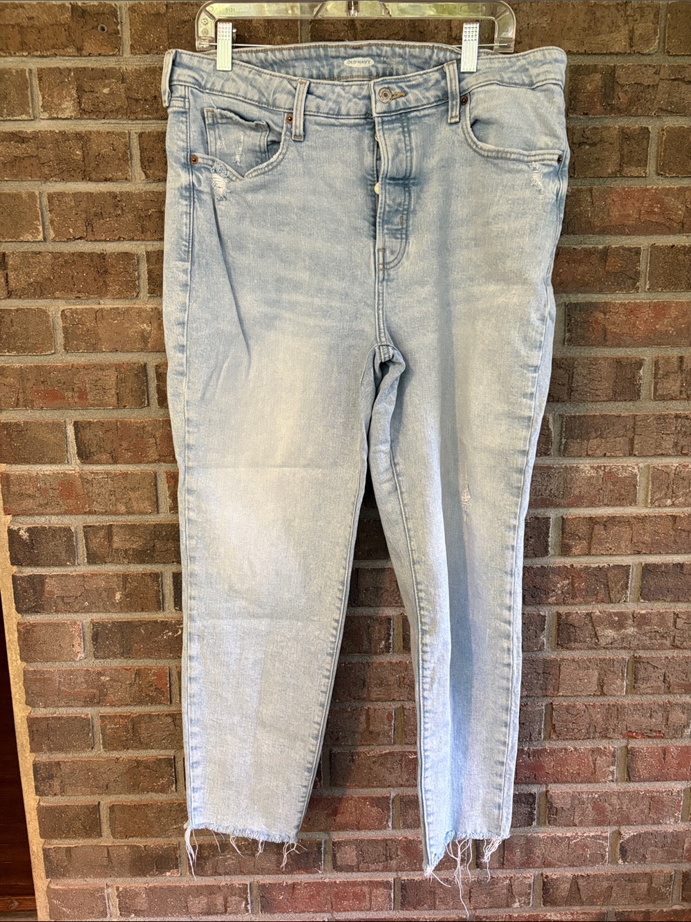 Light Wash Women’s High-Rise Button Fly Jeans - Light Blue